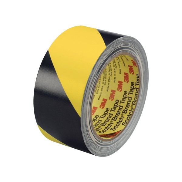 3M 2'' x 36 yds. Black/Yellow 3M 5702 Striped Vinyl Tape, 24PK BUY06225431 - main
